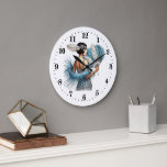 Elegant Art Deco dam Stor Klocka<br><div class="desc">Elegant Art Deco dam Large Clock</div>