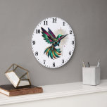Elegant art deco-fågel stor klocka<br><div class="desc">Elegant art deco-fågel Large Clock</div>