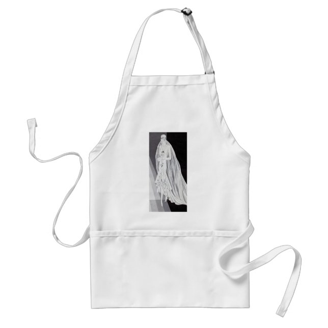 Elegant Art Deco Flapper Brud Illustration  Förkläde (Framsidan)