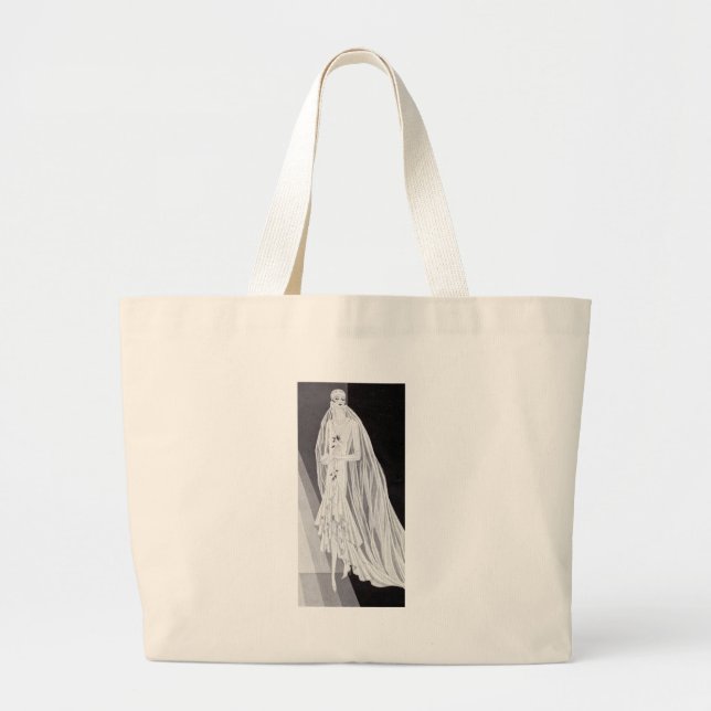 Elegant Art Deco Flapper Brud Illustration  Jumbo Tygkasse (Framsidan)