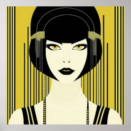 Elegant Art Deco Flapper Poster