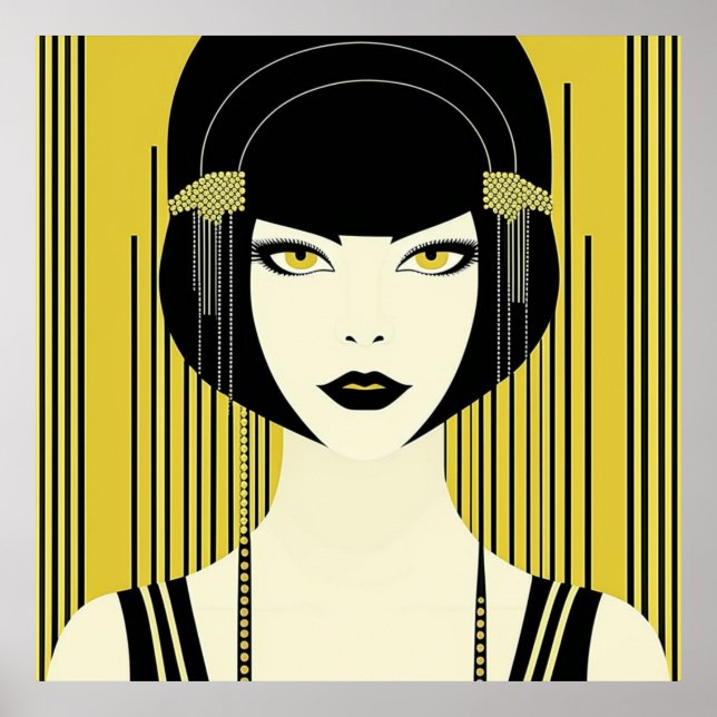 Elegant Art Deco Flapper Poster (Framsidan)