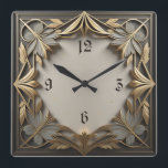 Elegant Art Deco Fyrkantig Klocka<br><div class="desc">Underbar klockdesign. Du kommer att kärlek det som andra. Du kan fritt använda den här designen för andra produkter som du gillar eller anpassa och lägga till texten. Följ mig för mer. Tack. Ha en trevlig dag.</div>