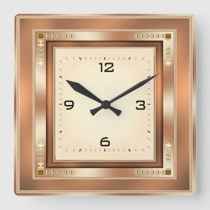 Elegant Art Deco Fyrkantig Klocka