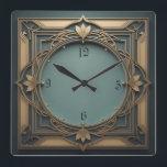 Elegant Art Deco Fyrkantig Klocka<br><div class="desc">Underbar klockdesign. Du kommer att kärlek det som andra. Du kan fritt använda den här designen för andra produkter som du gillar eller anpassa och lägga till texten. Följ mig för mer. Tack. Ha en trevlig dag.</div>