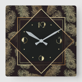 Elegant Art Deco Fyrkantig Klocka