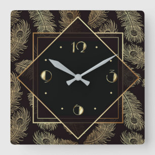 Elegant Art Deco Fyrkantig Klocka