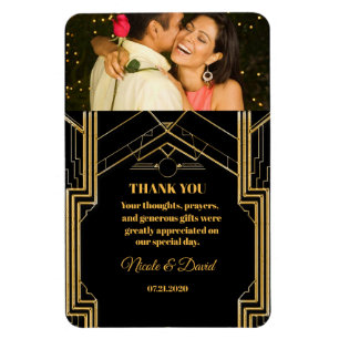 Elegant Art Deco Gatsby Bröllop Magnet