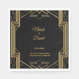 Elegant Art Deco Gatsby Bröllop Napkins Pappersservett