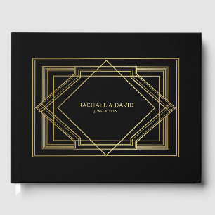 Elegant Art Deco Gatsby Stil Bröllop Gästböcker