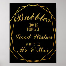 Elegant art deco Guld & Black bubble Poster