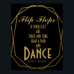 Elegant art deco Guld & Black flinflip flops Poster<br><div class="desc">Elegant art deco Guld & Black flinflip flops bröllop</div>