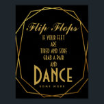 Elegant art deco Guld & Black flinflip flops Poster<br><div class="desc">Elegant art deco Guld & Black flinflip flops bröllop</div>