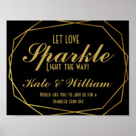Elegant art deco Guld & Black-miniatyr Poster