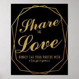 Elegant art deco Guld & Black Social-mediefård Poster