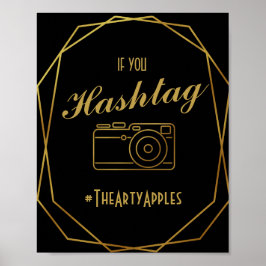 Elegant art deco Guld & Black social Poster