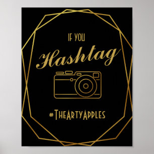 Elegant art deco Guld & Black social Poster