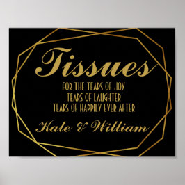 Elegant art deco Guld & Black vävnad Poster