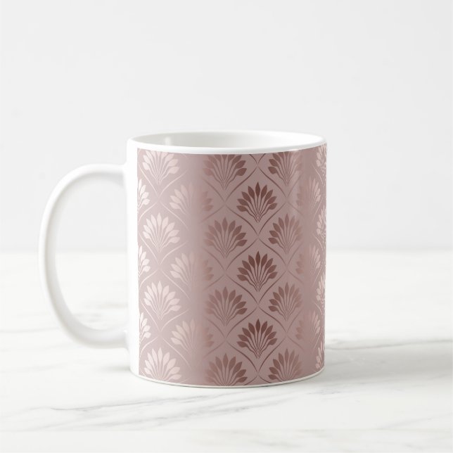 Elegant art deco guld lattice mönster kaffemugg (Vänster)