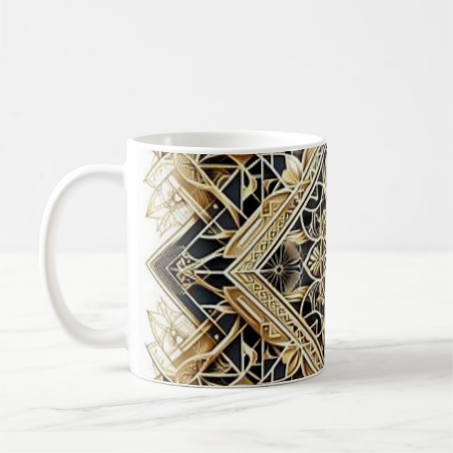 Elegant Art Deco Guld Linjer Mugg (Vänster)