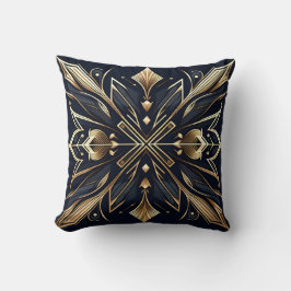 Elegant Art Deco Guld Mandala Kudde