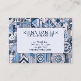 Elegant art deco i blått och vitt tidsbeställning kort