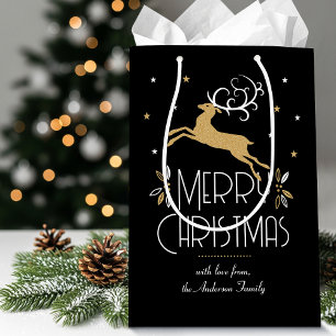 Elegant Art Deco-julrenen Black Guld