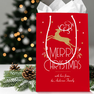 Elegant Art Deco-julrenen Red Guld