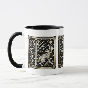Elegant Art Deco-katt Mugg