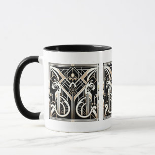 Elegant Art Deco-katt Mugg