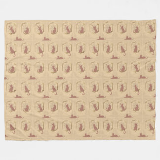 Elegant Art Deco Katter - Orange Fleecefilt