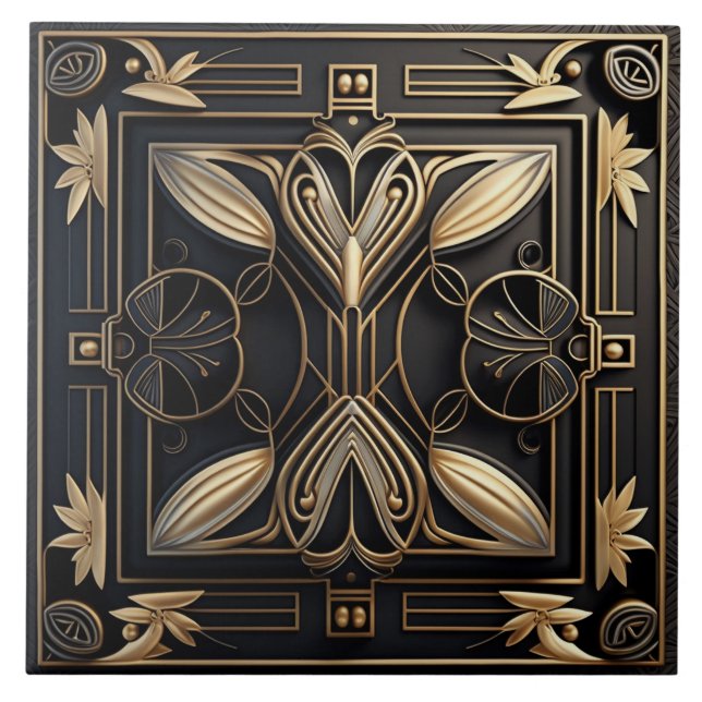 Elegant Art Deco-keramiska plattor Kakelplatta (Framsidan)