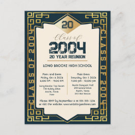 Elegant Art Deco-klass 2004 20 års HS-återförening Vykort