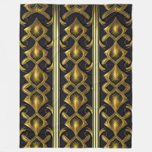 Elegant art deco mönster i svartvitt och guld