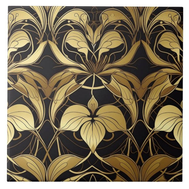 Elegant art deco mönster kakelplatta (Framsidan)