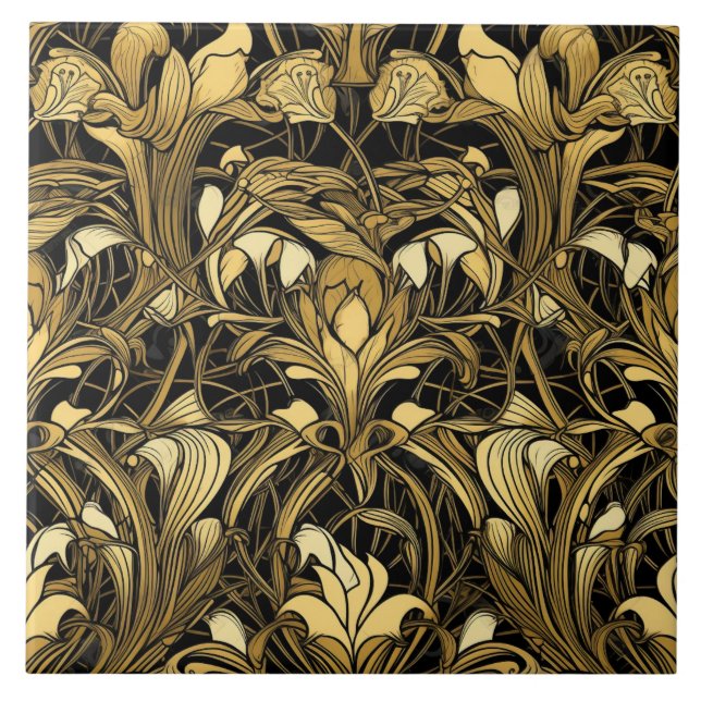 Elegant art deco mönster kakelplatta (Framsidan)
