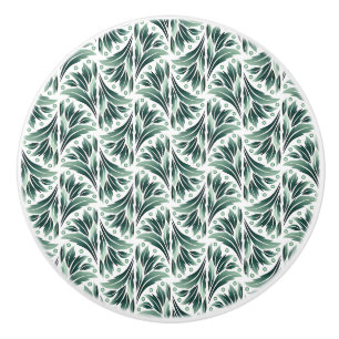 Elegant Art Deco-mönster med grön lövverk Knopp