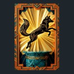 Elegant Art Deco Panter Siluett Svart Guld Poster<br><div class="desc">En mystisk och elegant svart panter siluett i en lyxig geometrisk ram. Elegant,  kattliknande och perfekt retro.</div>