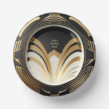 Elegant Art Deco Pappra Bowls - Personlig