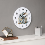 Elegant art deco penguin bunny stor klocka<br><div class="desc">Elegant art deco penguin bunny Large Clock</div>