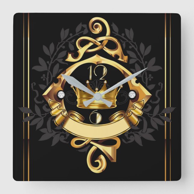 Elegant art deco-personlig fyrkantig klocka (Framsida)