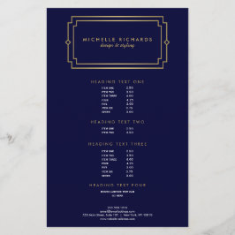 Elegant Art Deco Professionell Navy/Guld Flygblad