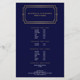 Elegant Art Deco Professionell Navy/Guld Flygblad