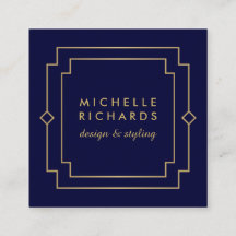 Elegant Art Deco Professionell Navy/Guld