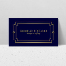 Elegant Art Deco Professionell Navy/Guld