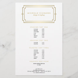 Elegant Art Deco Professionell Vit/Guld Flygblad