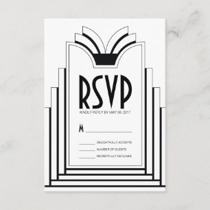 Elegant Art Deco Ram Retro Bröllop OSA Card Kort