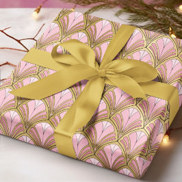 Elegant Art Deco Rosa Guld Luxury Vintage Mönster Presentpapper