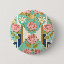 Elegant Art Deco Rosa Rosor Blommig