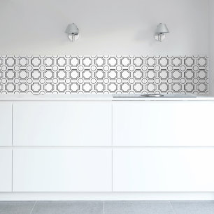 Elegant Art Deco Simple Geometric Black White Kakelplatta